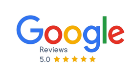 Google Reviews, rated 5.0 stars